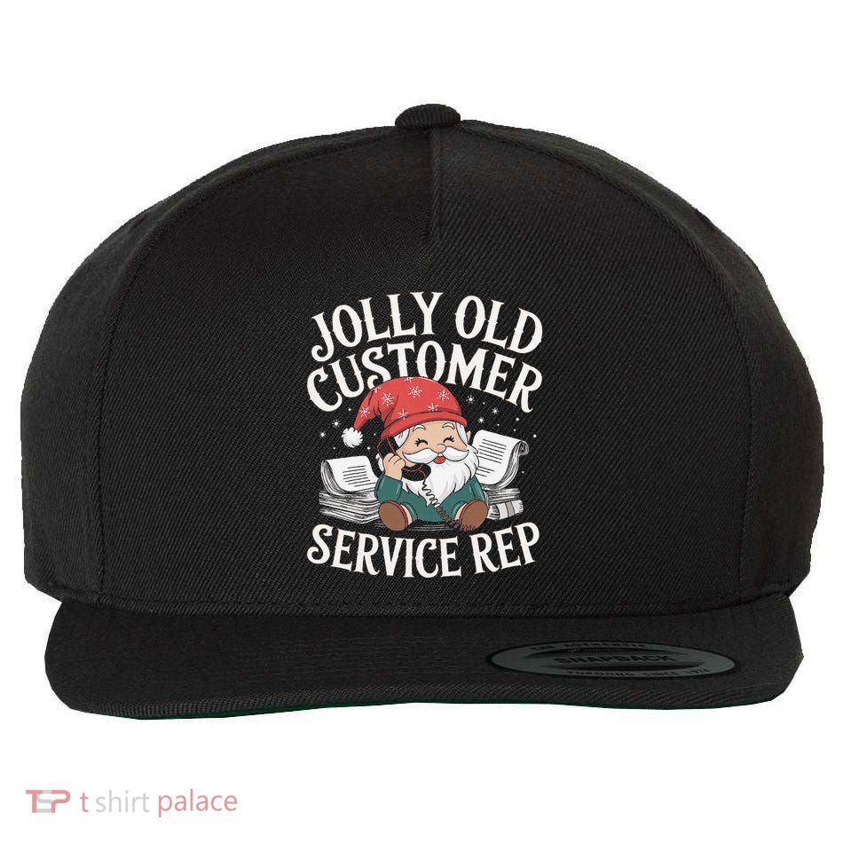 Jolly Old Customer Service Rep Christmas Gnome Wool Snapback Cap