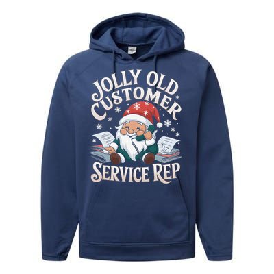 Jolly Old Customer Service Rep Gnome Performance Fleece Hoodie