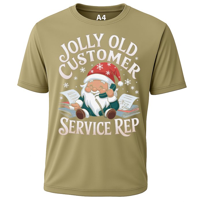 Jolly Old Customer Service Rep Gnome Cooling Performance Crew T-Shirt