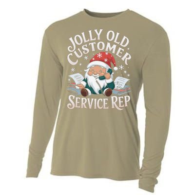 Jolly Old Customer Service Rep Gnome Cooling Performance Long Sleeve Crew