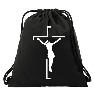 Jesus On Cross Drawstring Bag