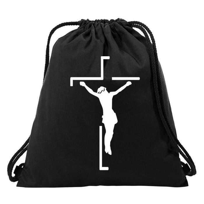 Jesus On Cross Drawstring Bag