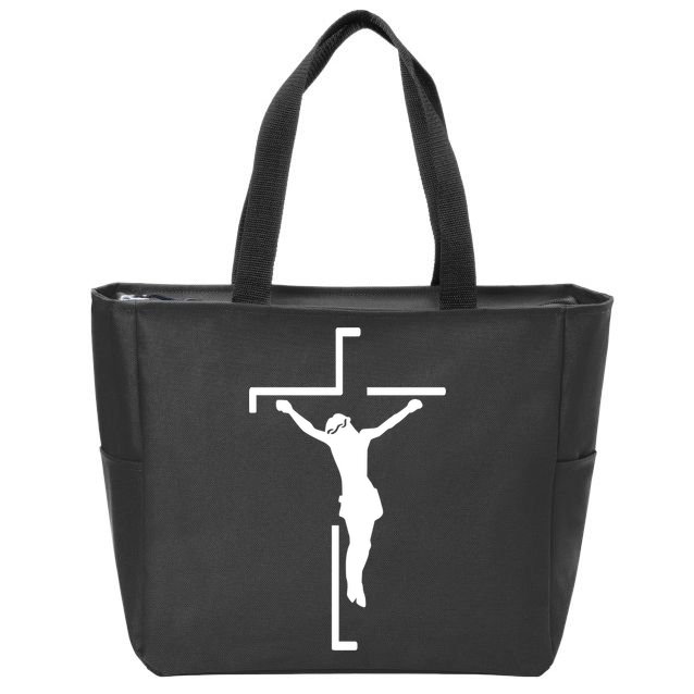 Jesus On Cross Zip Tote Bag