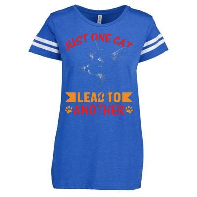 Just One Cat Lead To Another Cat Lover Cat Day Enza Ladies Jersey Football T-Shirt