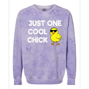 Just One Cool Chick Women Chick Easter Colorblast Crewneck Sweatshirt