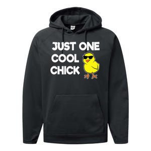 Just One Cool Chick Women Chick Easter Performance Fleece Hoodie