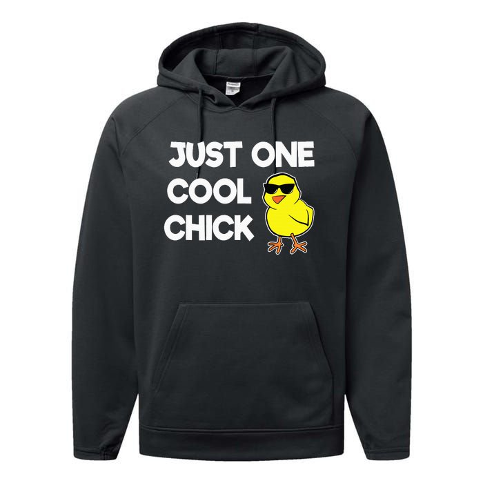 Just One Cool Chick Women Chick Easter Performance Fleece Hoodie