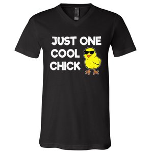 Just One Cool Chick Women Chick Easter V-Neck T-Shirt