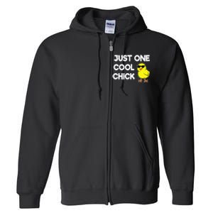 Just One Cool Chick Women Chick Easter Full Zip Hoodie