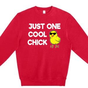 Just One Cool Chick Women Chick Easter Premium Crewneck Sweatshirt