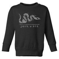 Join Or Die Snake Franklin Independence Gadsden 1776 Flag Toddler Sweatshirt