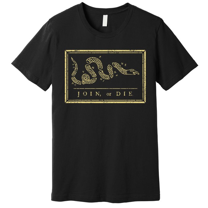 Join Or Die American History 1754 Thirn Colonies Premium T-Shirt