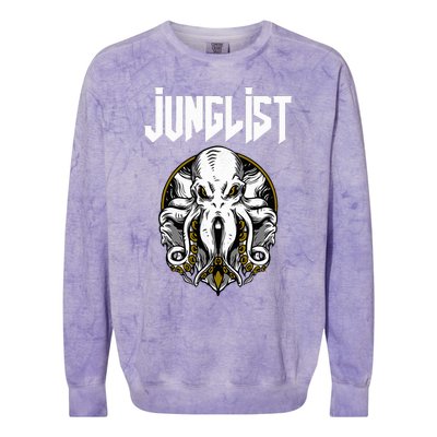 Junglist Octopus Dnb Rave Drum And Bass Squid Colorblast Crewneck Sweatshirt