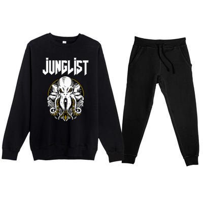 Junglist Octopus Dnb Rave Drum And Bass Squid Premium Crewneck Sweatsuit Set