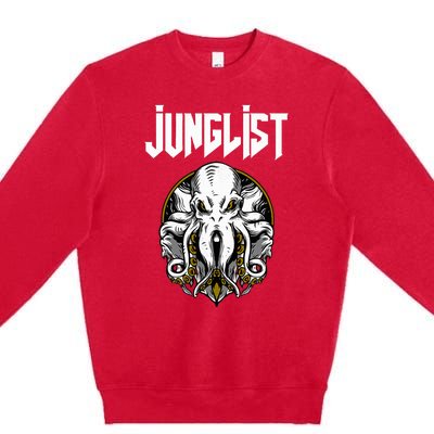 Junglist Octopus Dnb Rave Drum And Bass Squid Premium Crewneck Sweatshirt