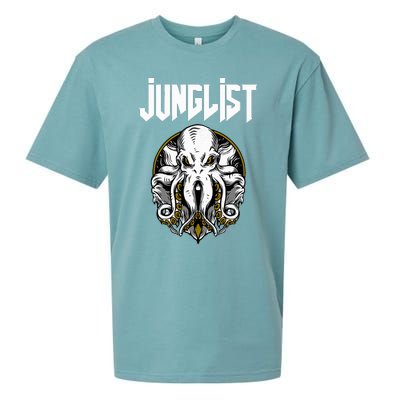 Junglist Octopus Dnb Rave Drum And Bass Squid Sueded Cloud Jersey T-Shirt