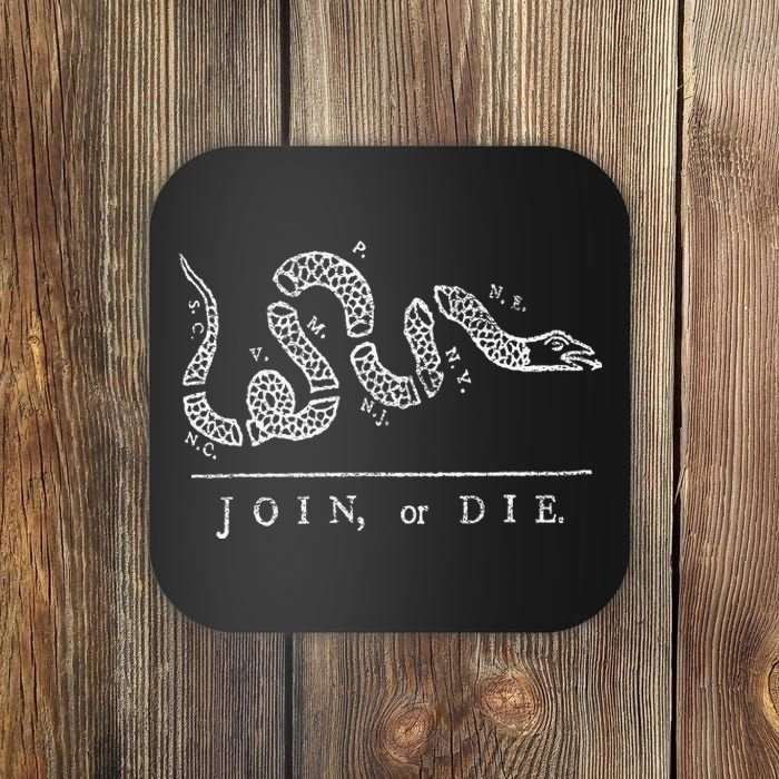 Join Or Die Snake Franklin Independence Gadsden 1776 Flag Coaster