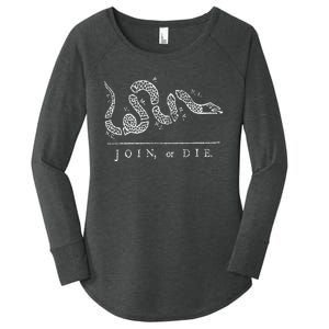 Join Or Die Snake Franklin Independence Gadsden 1776 Flag Women's Perfect Tri Tunic Long Sleeve Shirt