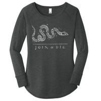 Join Or Die Snake Franklin Independence Gadsden 1776 Flag Women's Perfect Tri Tunic Long Sleeve Shirt