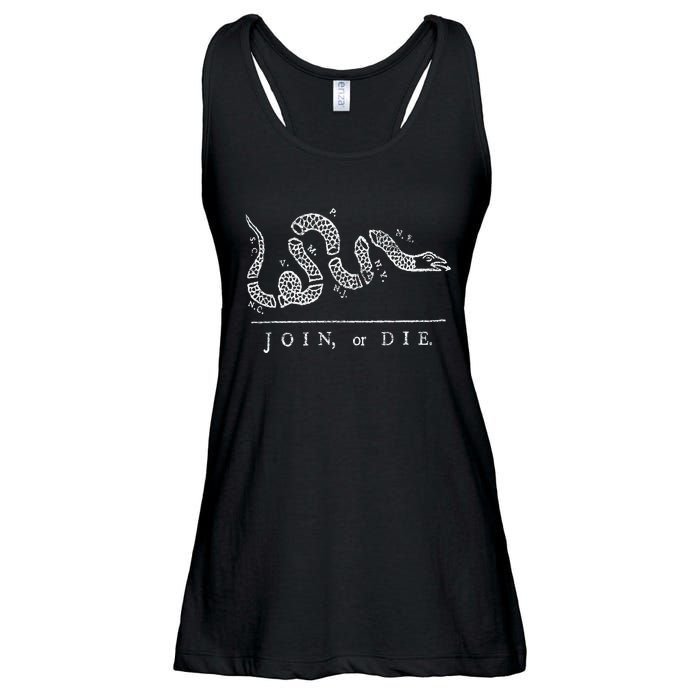 Join Or Die Snake Franklin Independence Gadsden 1776 Flag Ladies Essential Flowy Tank