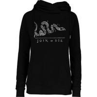 Join Or Die Snake Franklin Independence Gadsden 1776 Flag Womens Funnel Neck Pullover Hood