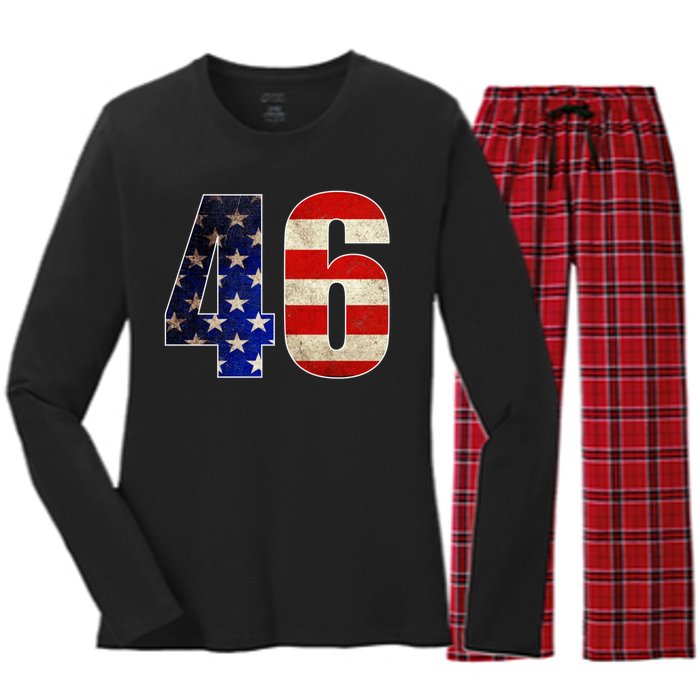 Joe Biden 2020 Election Vintage American President 46  Women's Long Sleeve Flannel Pajama Set 