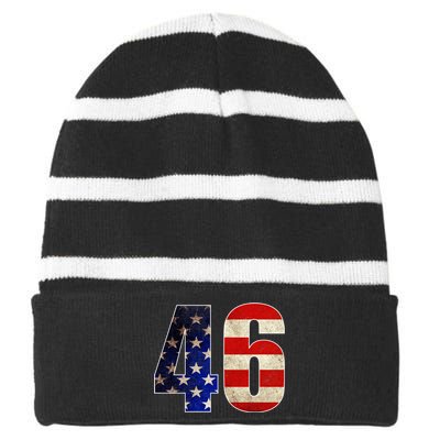 Joe Biden 2020 Election Vintage American President 46  Striped Beanie with Solid Band