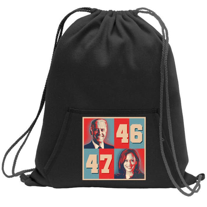 Joe Biden 46 Kamala Harris 47 Vintage Election Sweatshirt Cinch Pack Bag