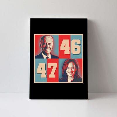 Joe Biden 46 Kamala Harris 47 Vintage Election Canvas