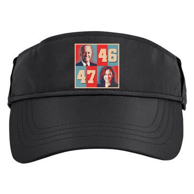Joe Biden 46 Kamala Harris 47 Vintage Election Adult Drive Performance Visor