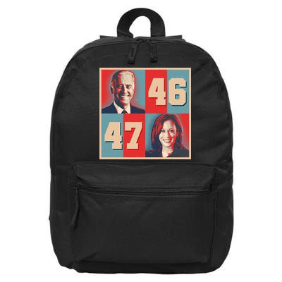 Joe Biden 46 Kamala Harris 47 Vintage Election 16 in Basic Backpack