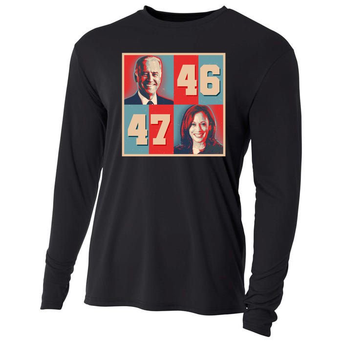 Joe Biden 46 Kamala Harris 47 Vintage Election Cooling Performance Long Sleeve Crew