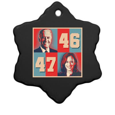 Joe Biden 46 Kamala Harris 47 Vintage Election Ceramic Star Ornament