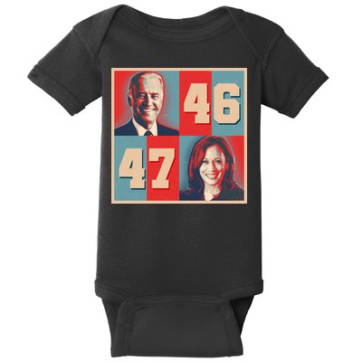 Joe Biden 46 Kamala Harris 47 Vintage Election Baby Bodysuit