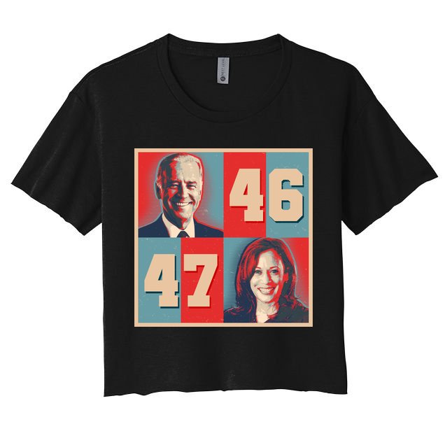 Joe Biden 46 Kamala Harris 47 Vintage Election Crop Top