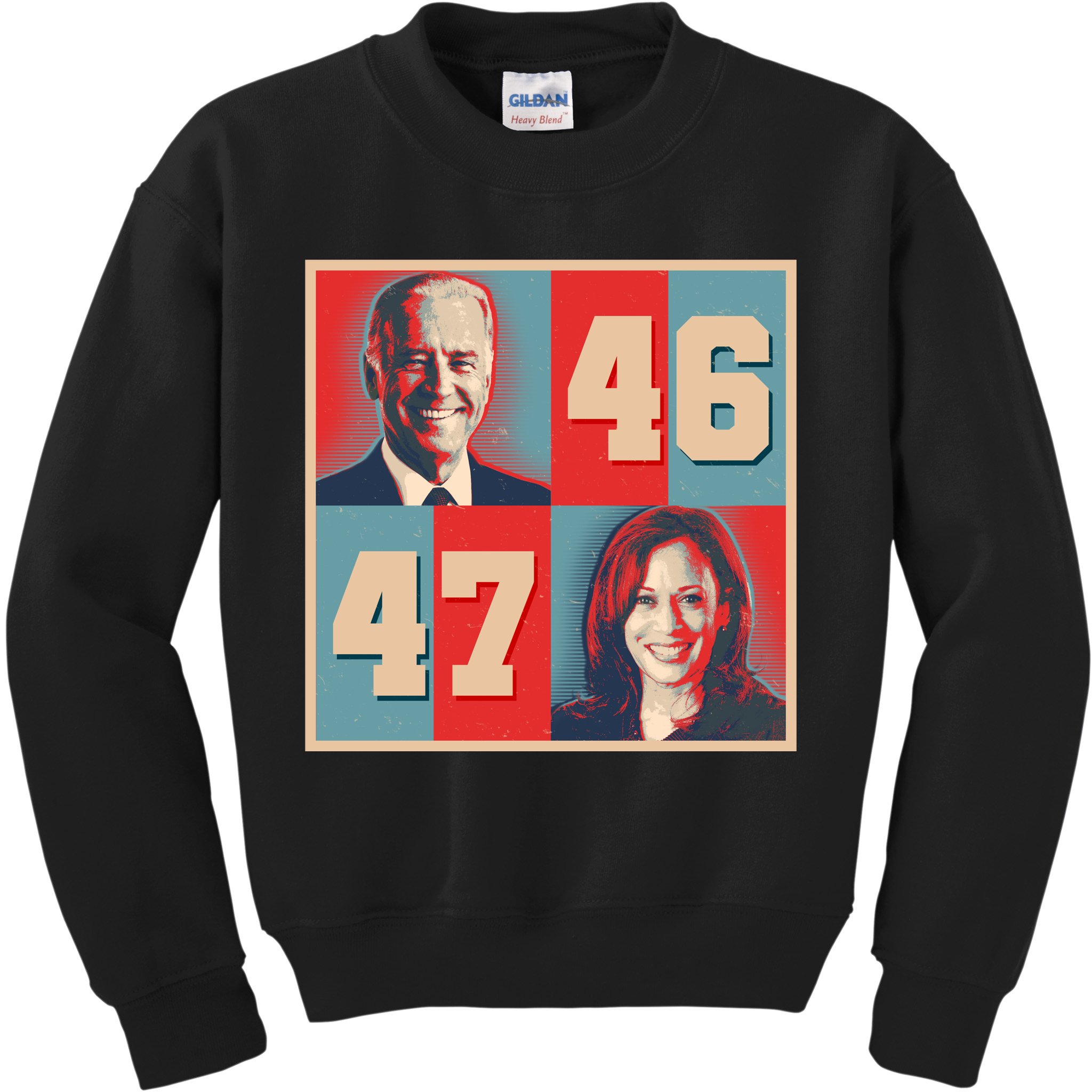 Joe Biden 46 Kamala Harris 47 Vintage Election Kids Sweatshirt
