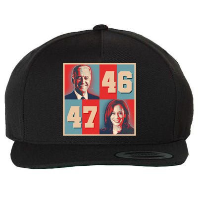 Joe Biden 46 Kamala Harris 47 Vintage Election Wool Snapback Cap