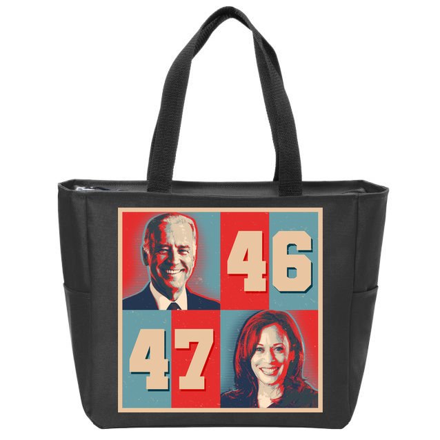 Joe Biden 46 Kamala Harris 47 Vintage Election Zip Tote Bag