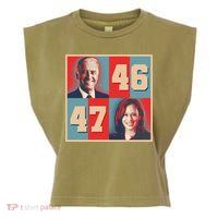 Joe Biden 46 Kamala Harris 47 Vintage Election Garment-Dyed Women's Muscle Tee