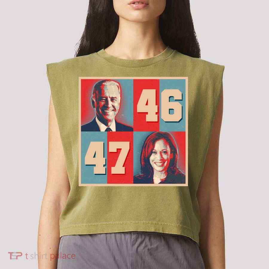 Joe Biden 46 Kamala Harris 47 Vintage Election Garment-Dyed Women's Muscle Tee