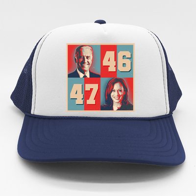 Joe Biden 46 Kamala Harris 47 Vintage Election Trucker Hat