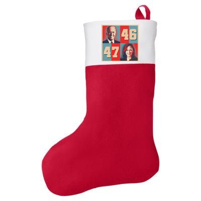 Joe Biden 46 Kamala Harris 47 Vintage Election Felt Holiday Christmas Stocking