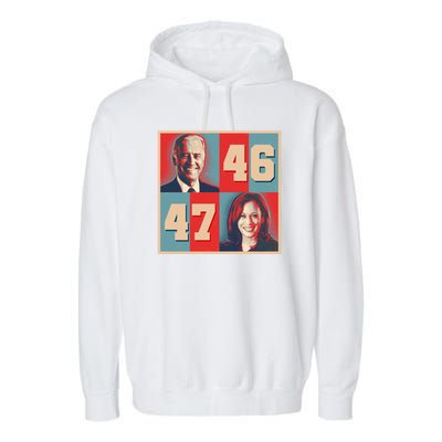 Joe Biden 46 Kamala Harris 47 Vintage Election Garment-Dyed Fleece Hoodie