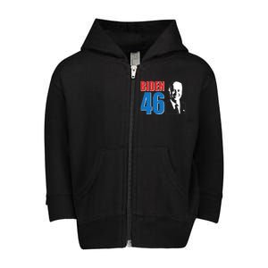 Joe Biden 46th President Elected  Toddler Zip Fleece Hoodie