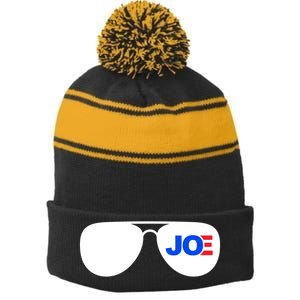 Joe Biden Aviators Stripe Pom Pom Beanie