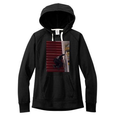 Joe Biden Big Fall Stumbling Women's Fleece Hoodie