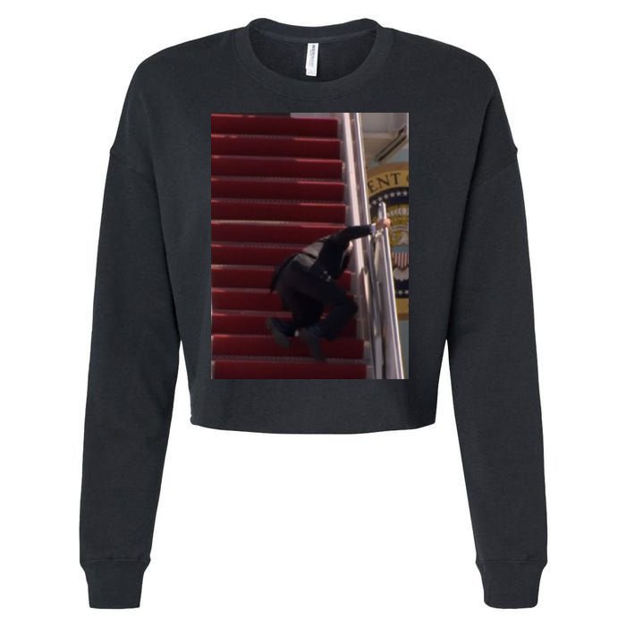 Joe Biden Big Fall Stumbling Cropped Pullover Crew