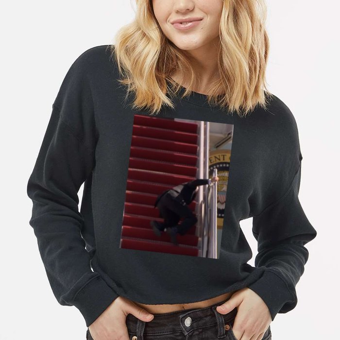 Joe Biden Big Fall Stumbling Cropped Pullover Crew