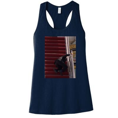 Joe Biden Big Fall Stumbling Women's Racerback Tank