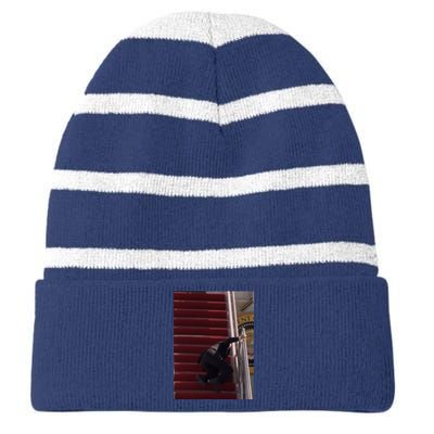 Joe Biden Big Fall Stumbling Striped Beanie with Solid Band